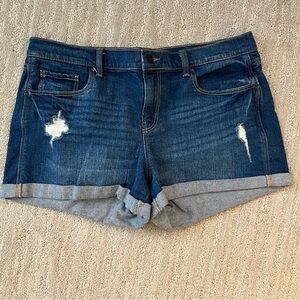 Old Navy Blue Jean Shorts Distressed Mid-Rise